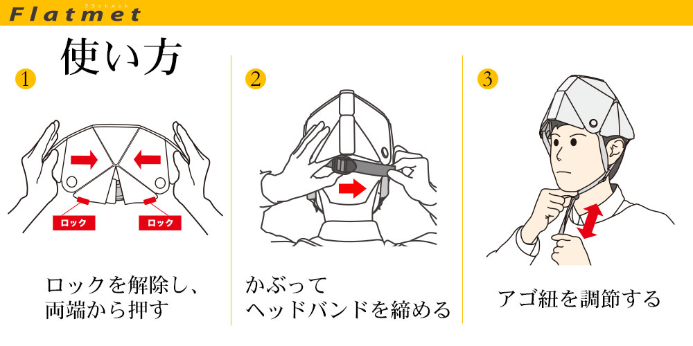 折りたたみヘルメット・フラットメット（防災用）| 【ミドリ安全】公式通販