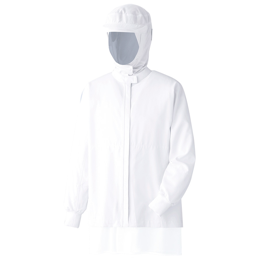 ベルデクセル 男女共用 フード一体型 長袖ジャンパー 薄地 VEH323FW上 ホワイト| 作業服・作業着 | 【ミドリ安全】公式通販