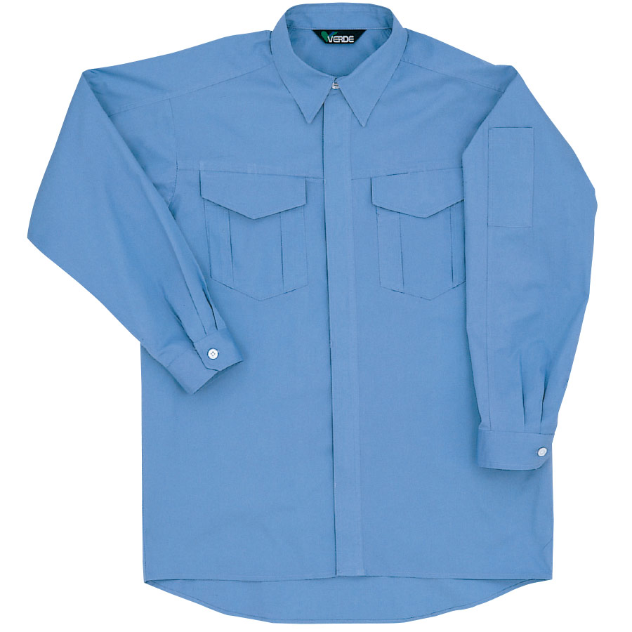 男女共用　綿長袖シャツ　ＧＳ２３７３上　ライトブルー