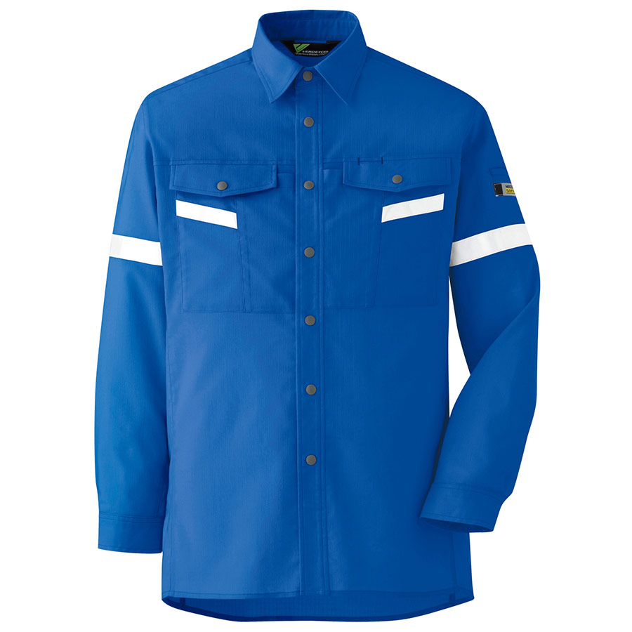 ベルデクセルフレックス　帯電防止　反射材仕様長袖シャツ　ＶＥＳ２５５３上　ロイヤルブルー
