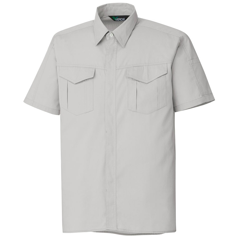 混紡　ペア半袖シャツ　ＧＳ３５１　上　シルバーグレー