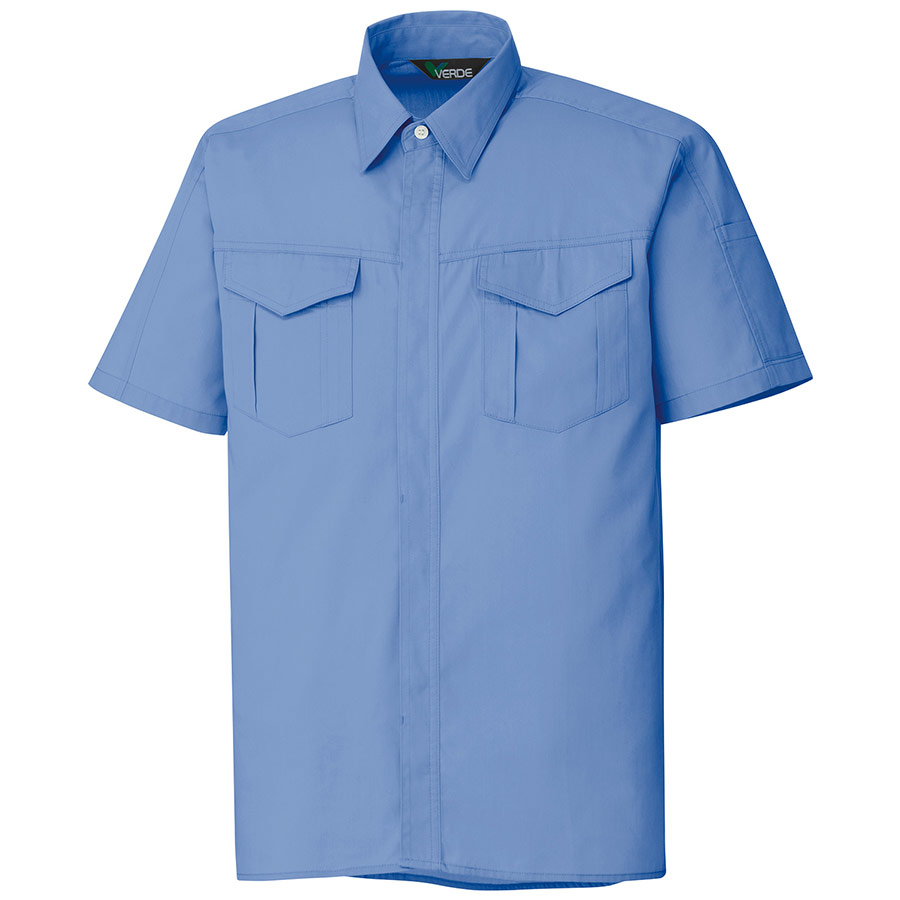 混紡　ペア半袖シャツ　ＧＳ３５３　上　ライトブルー