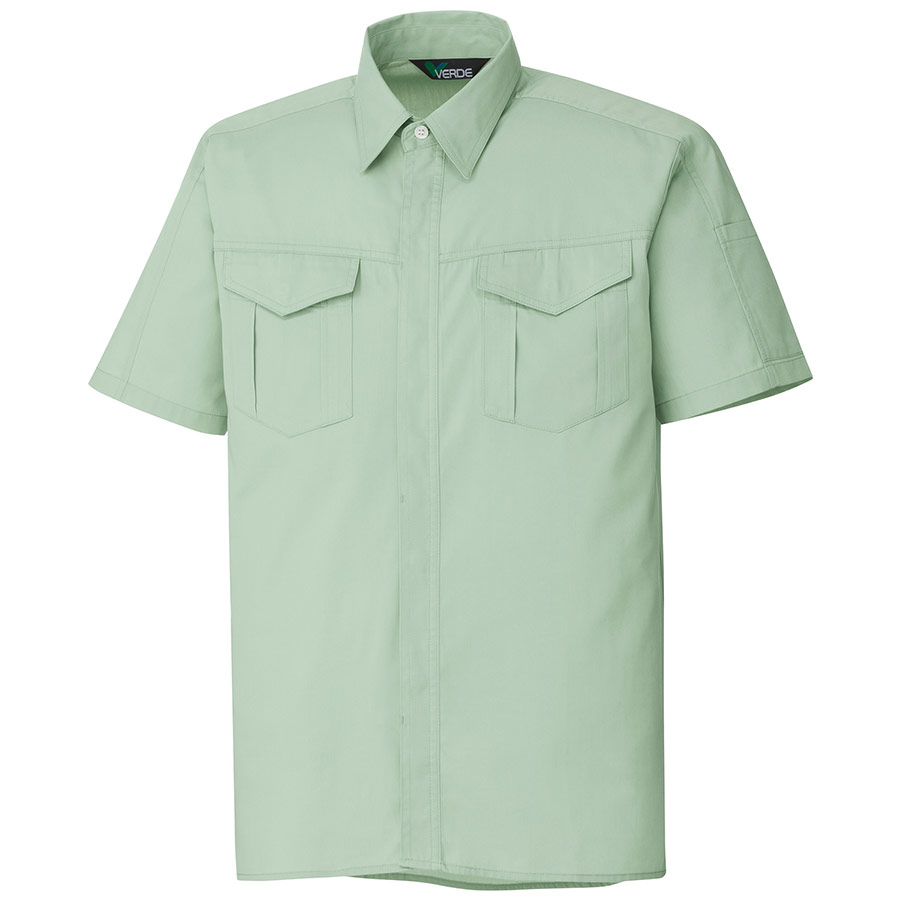 混紡　ペア半袖シャツ　ＧＳ３５６　上　ライトグリーン