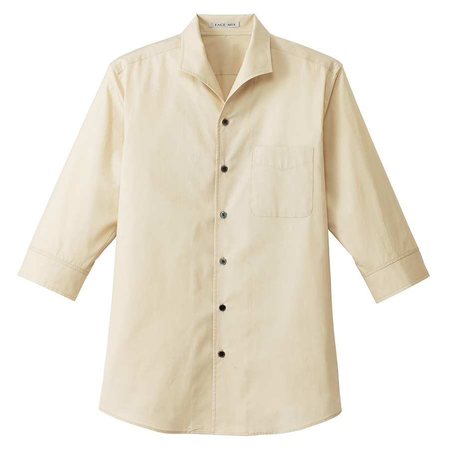 メンズ イタリアンカラー 七分袖シャツ ｆｂ５０３４ｍ １ ベージュ 作業服 作業着 ミドリ安全 公式通販