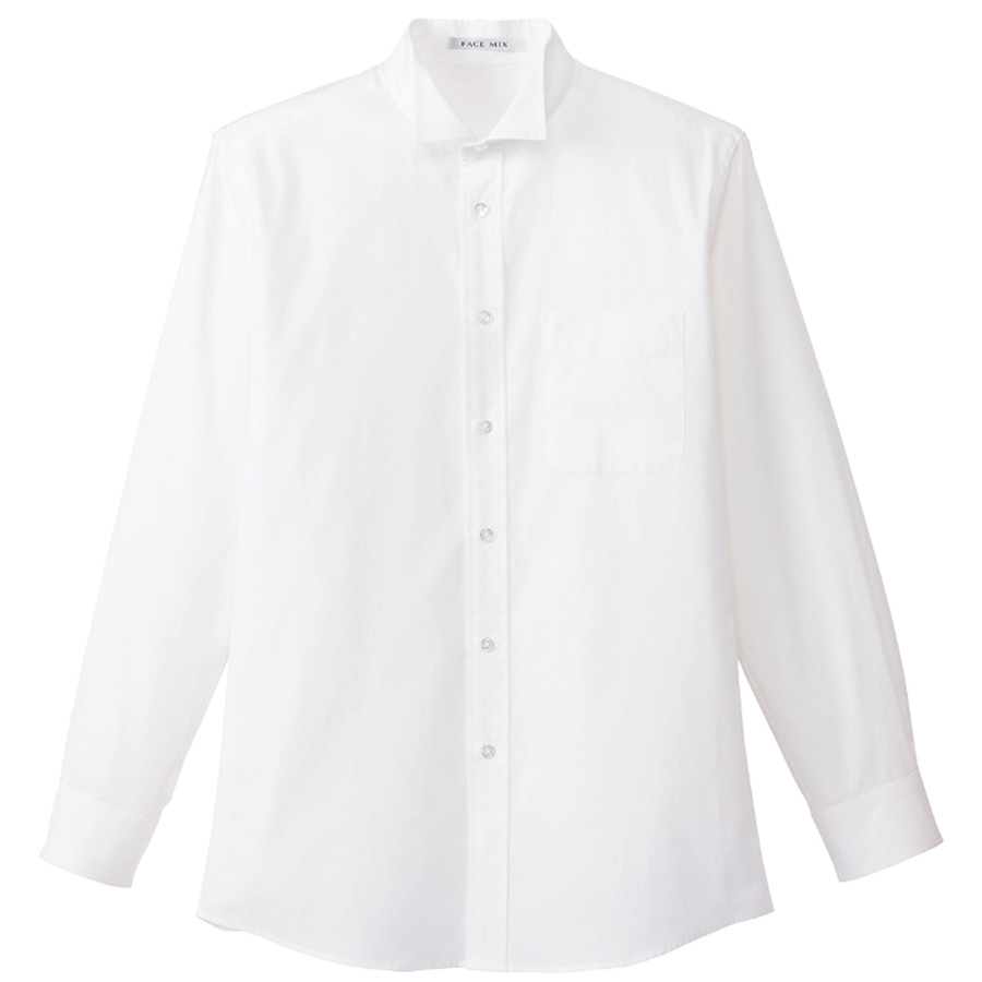 メンズウイングカラー　長袖シャツ　ＦＢ５０３２Ｍ−１５　ホワイト　（Ｓ〜４Ｌ）
