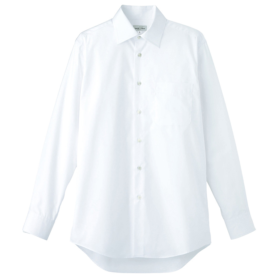メンズ　ストレッチ長袖シャツ　ＦＢ５０３７Ｍ−１５　ホワイト