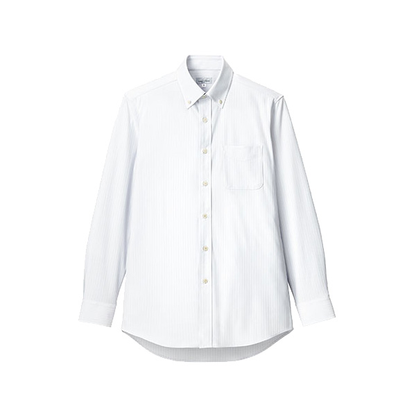 メンズ ボタンダウン長袖ニットシャツ ｆｂ５０３８ｍ １５ ホワイト 作業服 作業着 ミドリ安全 公式通販