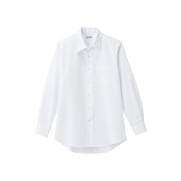 メンズ　開襟長袖シャツ　ＦＢ５０４３Ｍ−１５　ホワイト