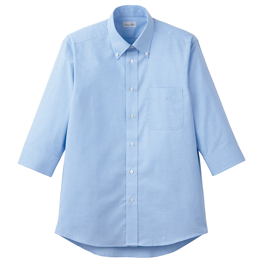 オックスフォード七分袖シャツ　ＦＢ４５５５Ｕ−７　ブルー
