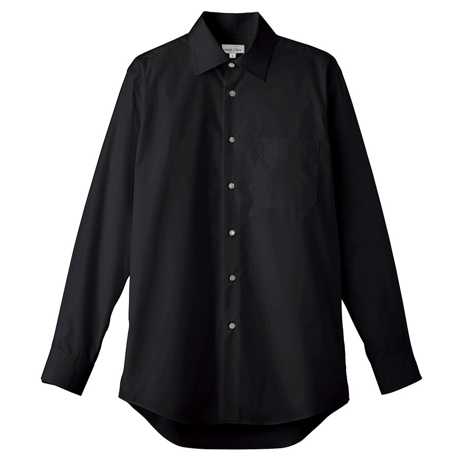 メンズ　ストレッチ長袖シャツ　ＦＢ５０３７Ｍ−１６　ブラック