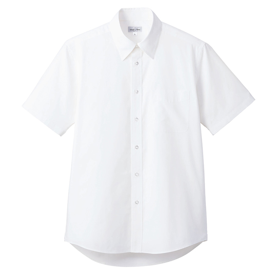 ブロード　レギュラーカラー　半袖シャツ　ＦＢ４５３５Ｕ−１５　ホワイト