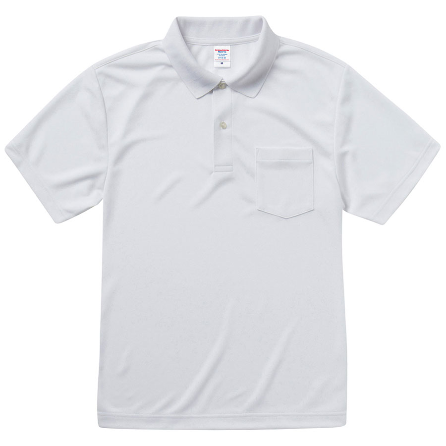４．１ｏｚ　ドライアスレチック　ポロシャツ（ポケット付）　５９１２−０１　００１　ホワイト