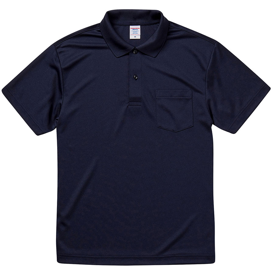 ４．１ｏｚ　ドライアスレチック　ポロシャツ（ポケット付）　５９１２−０１　０８６　ネイビー