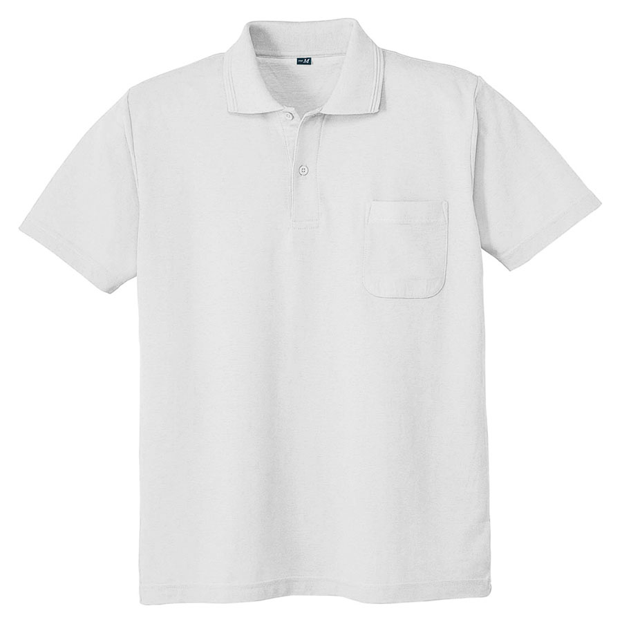 鹿の子 半袖ポロシャツ 001 90 ホワイト| 作業服・作業着 | 【ミドリ安全】公式通販