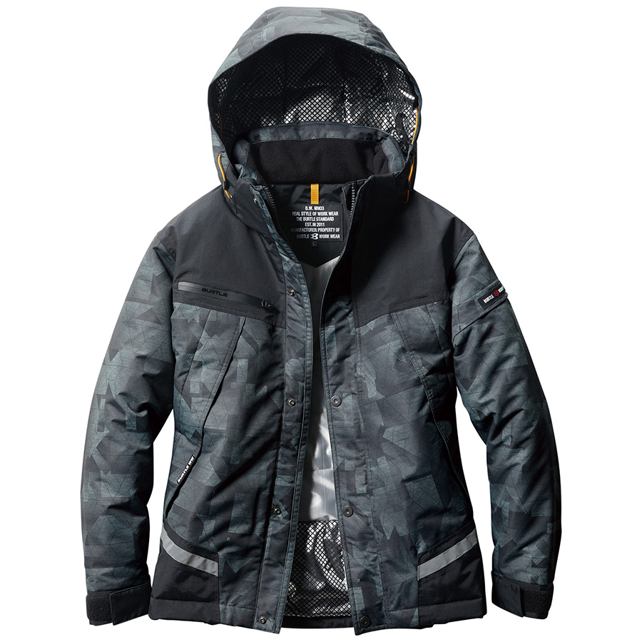 防水防寒ジャケット　ユニセックス　７６１０−６６　スプリットブラック　（５Ｌ）