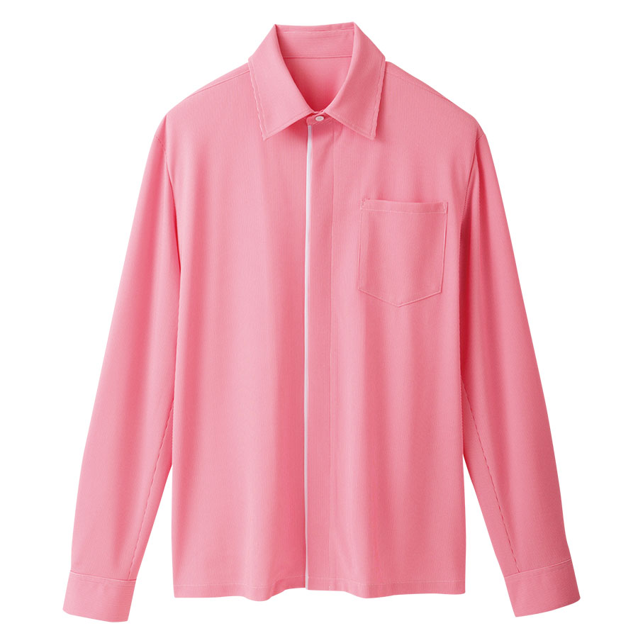 ユニセックス 長袖ニットシャツ 63363 ピンク| 作業服・作業着 | 【ミドリ安全】公式通販