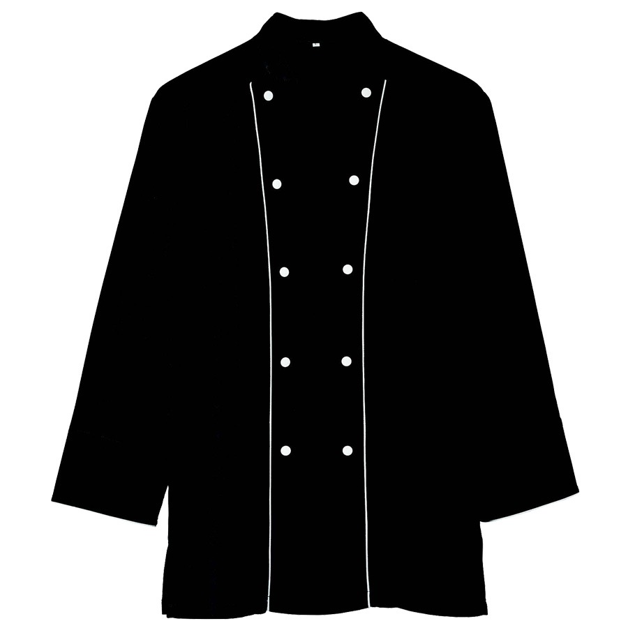 八分袖コックコート　２０６４　００　ブラック