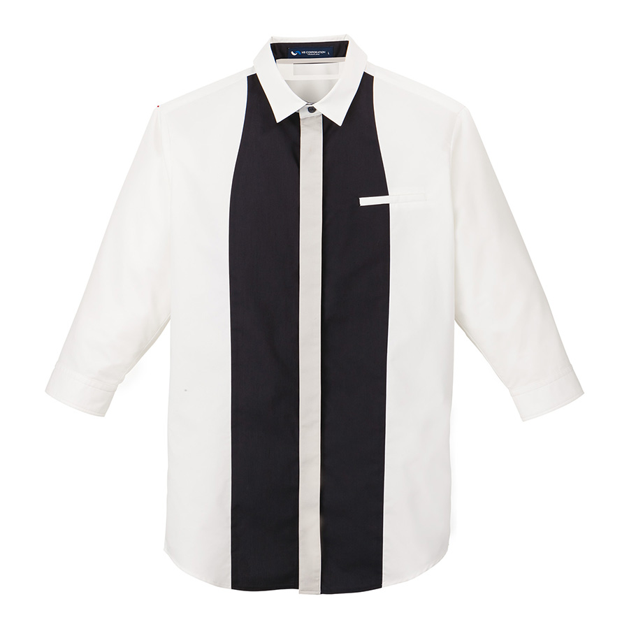 メンズ 七分袖シャツ １６８９ ００ ホワイト ブラック 作業服 作業着 ミドリ安全 公式通販
