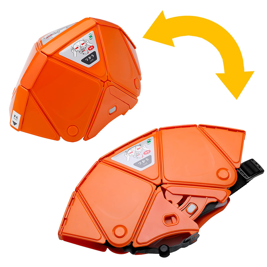 折りたたみ防災ヘルメット　ＴＳＣ−１０Ｎ　Ｆｌａｔｍｅｔ２　オレンジ