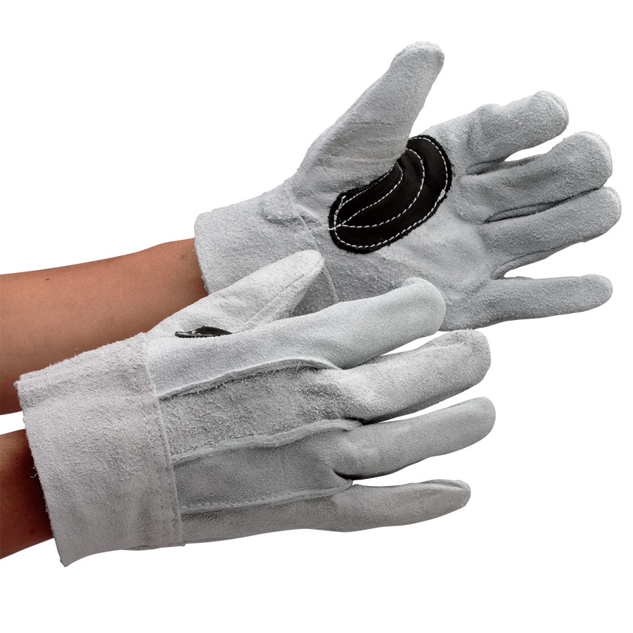 革手袋 ＡＧ３０１０ 牛床革 背縫い 黒アテ付 １２双入 | 【ミドリ安全