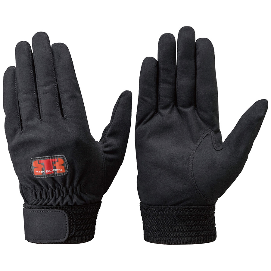 トンボレックス　人工皮革製手袋　Ｅ−ＲＥＸ２１ＢＫ　黒　手の平当て無タイプ　ＬＬ