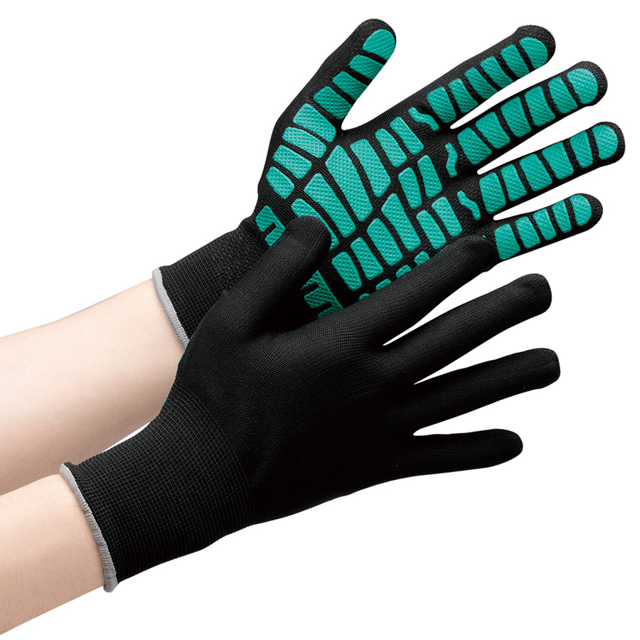 作業手袋 ハイグリップ ＭＨＧ１３４ ブラック×グリーン Ｌ | 【ミドリ安全】公式通販