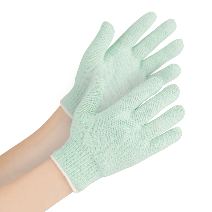 接触感染予防手袋 ＭＳ１０２ 子供用 のびのびタイプ グリーン ...