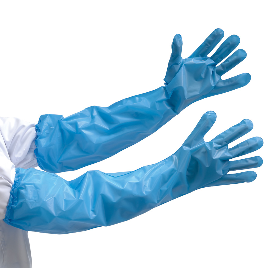 N360 ポリ手袋ロング BLUE 1200入 制服、作業服