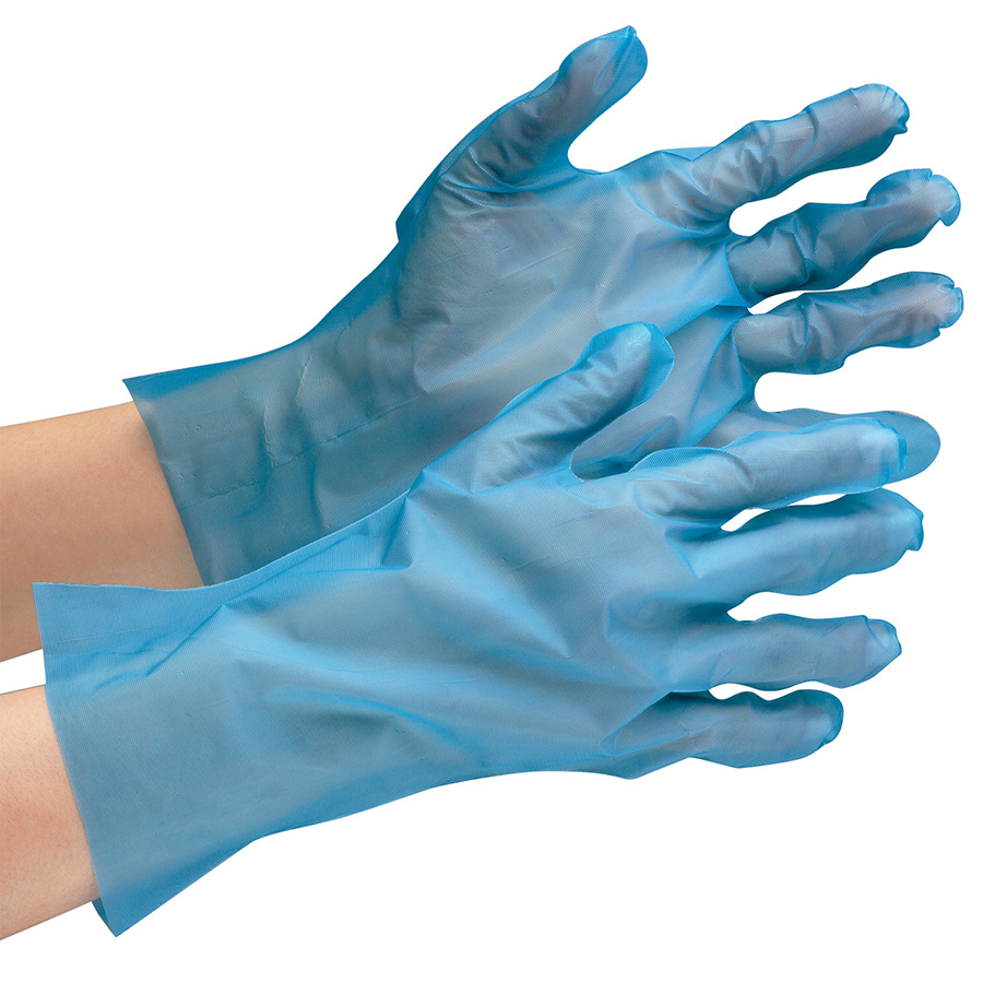 東京パック S-HYBRIDグローブニューマイジャストML ブルー BHN-ML ポリエチレン使い捨て手袋