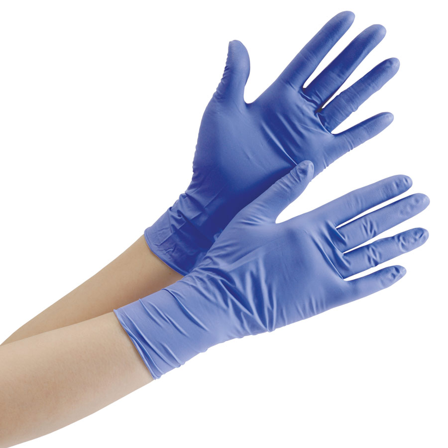 ニトリル手袋 ベルテ７０１Ｈ ブルー Ｍ 粉なし １００枚 | 【ミドリ
