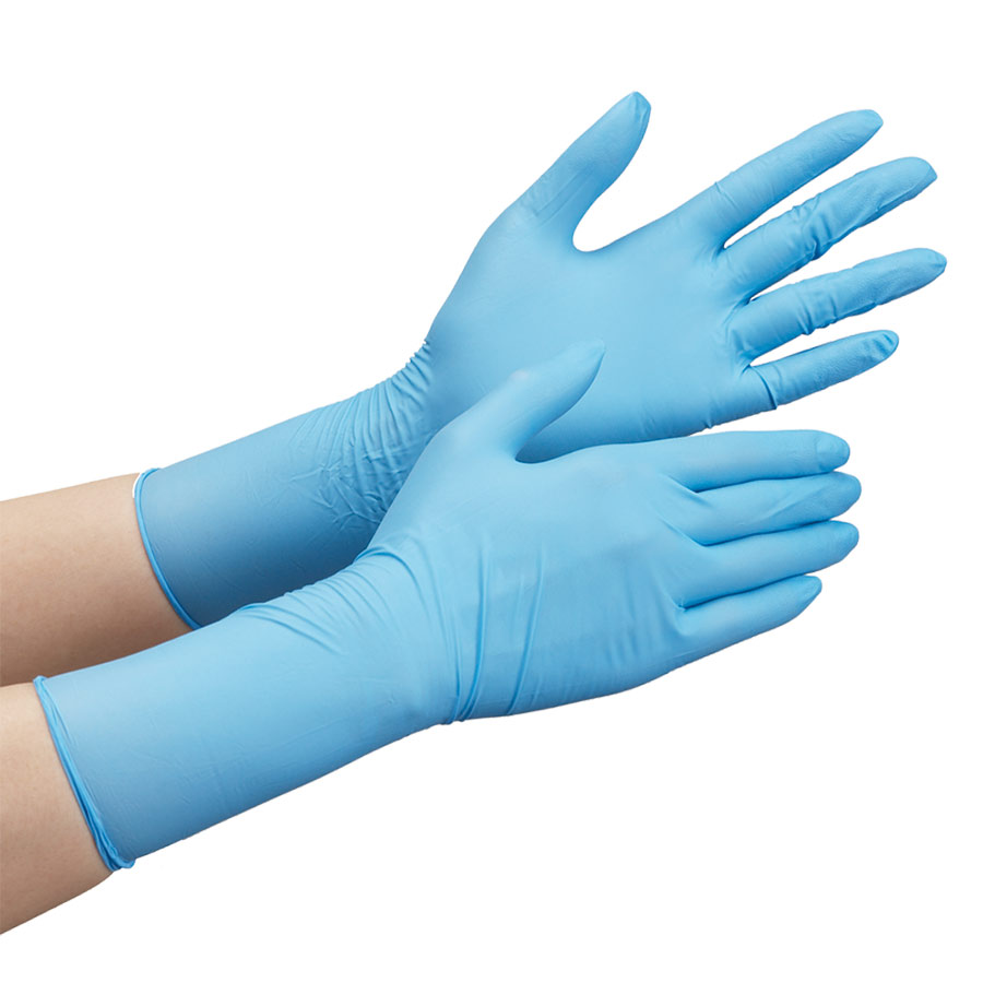 ニトリル手袋 ベルテ７５６Ｈ パウダーフリー ブルー Ｓ １００枚 