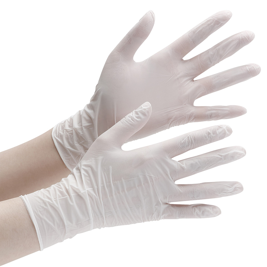ニトリル手袋　アクセラレーターフリー　ベルテ７２３　ホワイト　Ｌ　粉無　１００枚