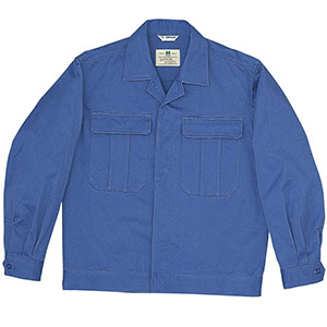 綿２つポケットジャンパー　前ボタン式　Ｍ６０７７上　ブルー