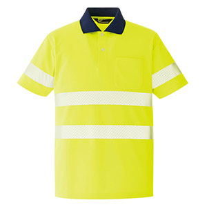 ベルデクセル　ＪＩＳ　Ｔ　８１２７規格適合　高視認半袖ポロシャツ　ＶＥＳ３５４上　イエロー