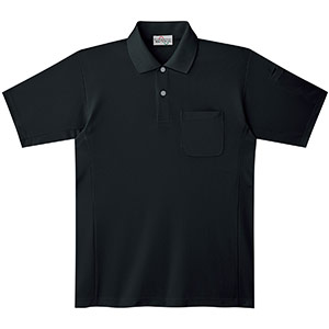 エコ帯電防止　半袖ポロシャツ　ＰＳ１９上　ブラック