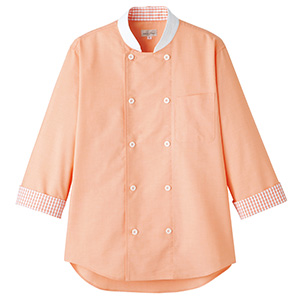 コックシャツ　ユニセックス　ＦＢ４５２２Ｕ−１３　オレンジ×オレンジ