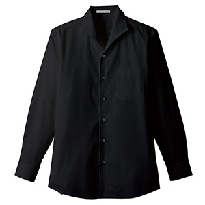 メンズ　イタリアンカラー　長袖シャツ　ＦＢ５０３３Ｍ−１６　ブラック