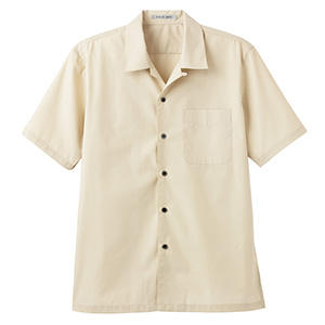 ブロードオープンカラー　半袖シャツ　ＦＢ４５２９Ｕ−１　ベージュ