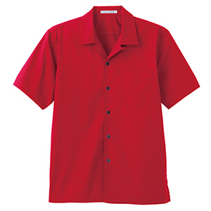 ブロードオープンカラー　半袖シャツ　ＦＢ４５２９Ｕ−３　レッド