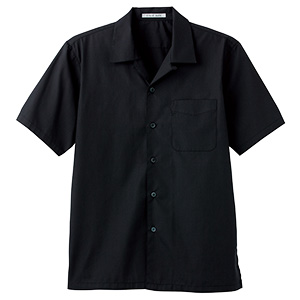 ブロードオープンカラー　半袖シャツ　ＦＢ４５２９Ｕ−１６　ブラック