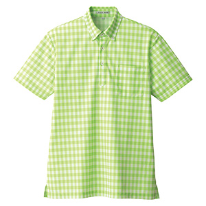 チェックプリント　ポロシャツ　ＦＢ４５２３Ｕ−４　グリーン　（ＳＳ〜４Ｌ）