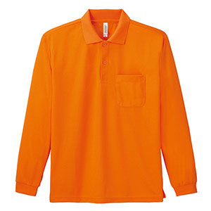 ドライ長袖ポロシャツ　ポケット付き　００３３５−ＡＬＰ　０１５　オレンジ　ＳＳ〜５Ｌ