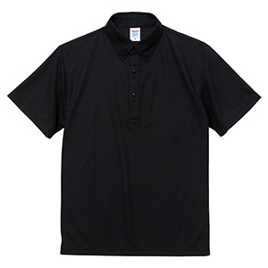 ４．７ｏｚ　スペシャル　ドライ　カノコ　ポロシャツ（ボタンダウン）（ローブリード）　２０２２−０１　００２　ブラック