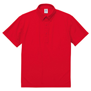 ４．７ｏｚ　スペシャル　ドライ　カノコ　ポロシャツ（ボタンダウン）（ローブリード）　２０２２−０１　０６９　レッド