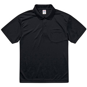 ４．１ｏｚ　ドライアスレチック　ポロシャツ（ポケット付）　５９１２−０１　００２　ブラック