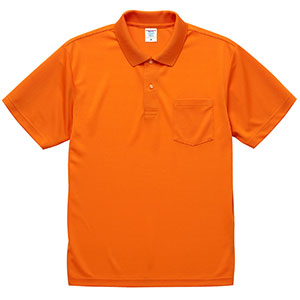 ４．１ｏｚ　ドライアスレチック　ポロシャツ（ポケット付）　５９１２−０１　０６４　オレンジ