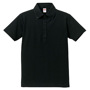 ５．３ｏｚ　ドライカノコ　ユーティリティーポロシャツ　（ボタンダウン）　５０５２−０１　００２　ブラック