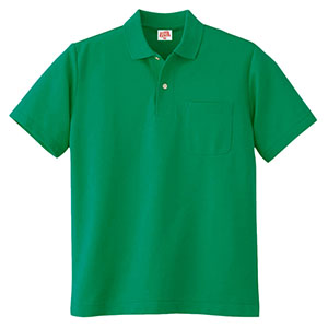 ヘビーウェイト半袖ポロシャツ　（ポケット付き）　１００　３０　グリーン
