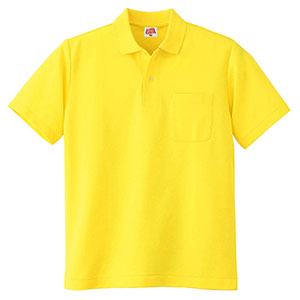 ヘビーウェイト半袖ポロシャツ　（ポケット付き）　１００　７０　イエロー