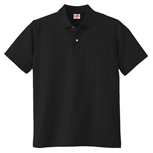 ヘビーウェイト半袖ポロシャツ　（ポケット付き）　１００　８０　ブラック